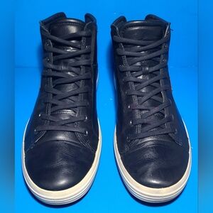 ECCO Soft 7 High Top Men's Black Leather Sneakers Shoes Size 12 US